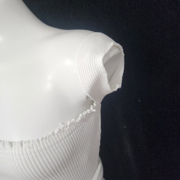 Hot & Delicious Fitted Stretch Mini Dress White W/Arm Cuffs & Cargo Pockets Sz M - Picture 4 of 14